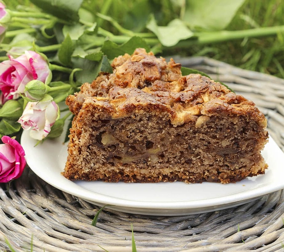 Rezept Nuss-Apfelkuchen mit Birkenzucker, Nusskuchen, Apfelkuchen, zuckerfrei