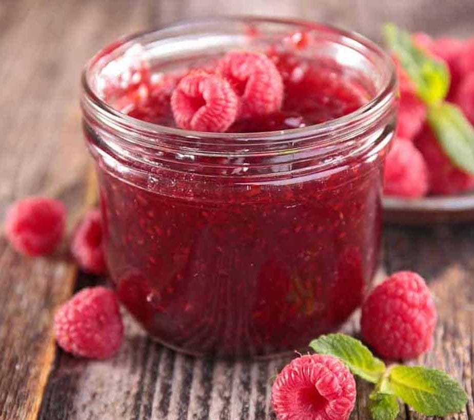 Himbeerkonfitüre, Himbeer-Fruchtaufstrich, Zuckerfreie Marmelade, Himbeeraufstrich