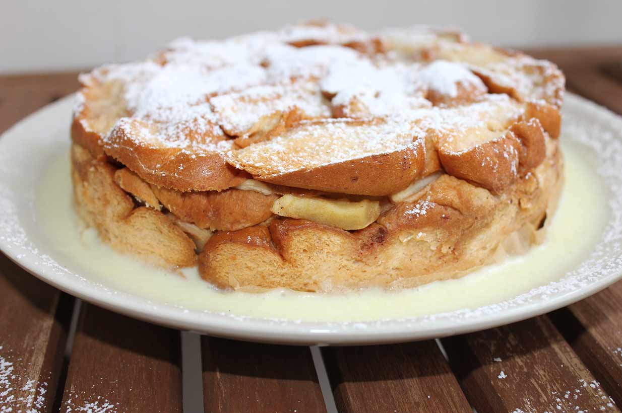 Scheiterhaufen ohne Zucker, Apfel-Brotauflauf, Vanillescheiterhaufen, Apfelauflauf