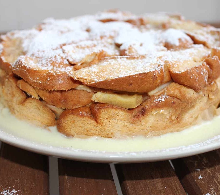 Scheiterhaufen ohne Zucker, Apfel-Brotauflauf, Vanillescheiterhaufen, Apfelauflauf