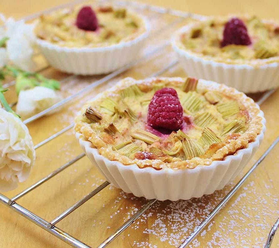 Tartelettes zuckerfrei, Rhabarbertörtchen, Rhabarbertarte, Rhabarbertartelettes