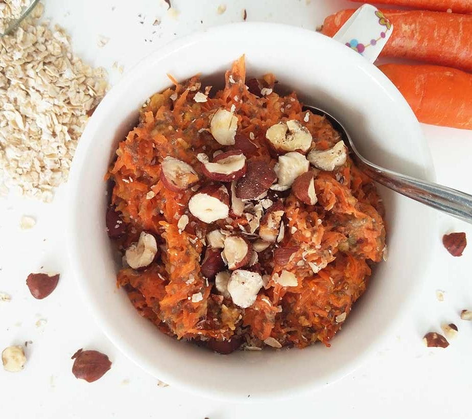 Baked Oats, Karottenkuchenbrei, Haferbrei mit Karotte, Carrot Oats, Carrot Cake Oats, Haferbrei mit Karotte, zuckerfrei, ohne Zucker