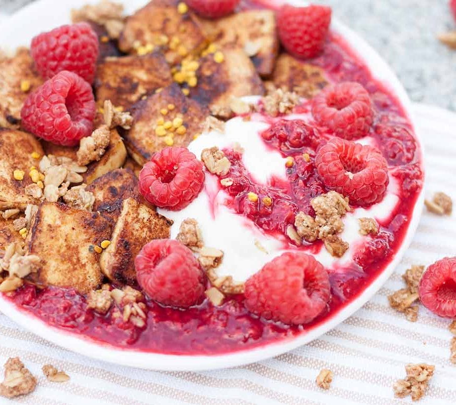 Sweet Tofu, Süßer Tofu, Tofu mit Himbeeren, Himbeertofu, zuckerfrei, ohne Zucker