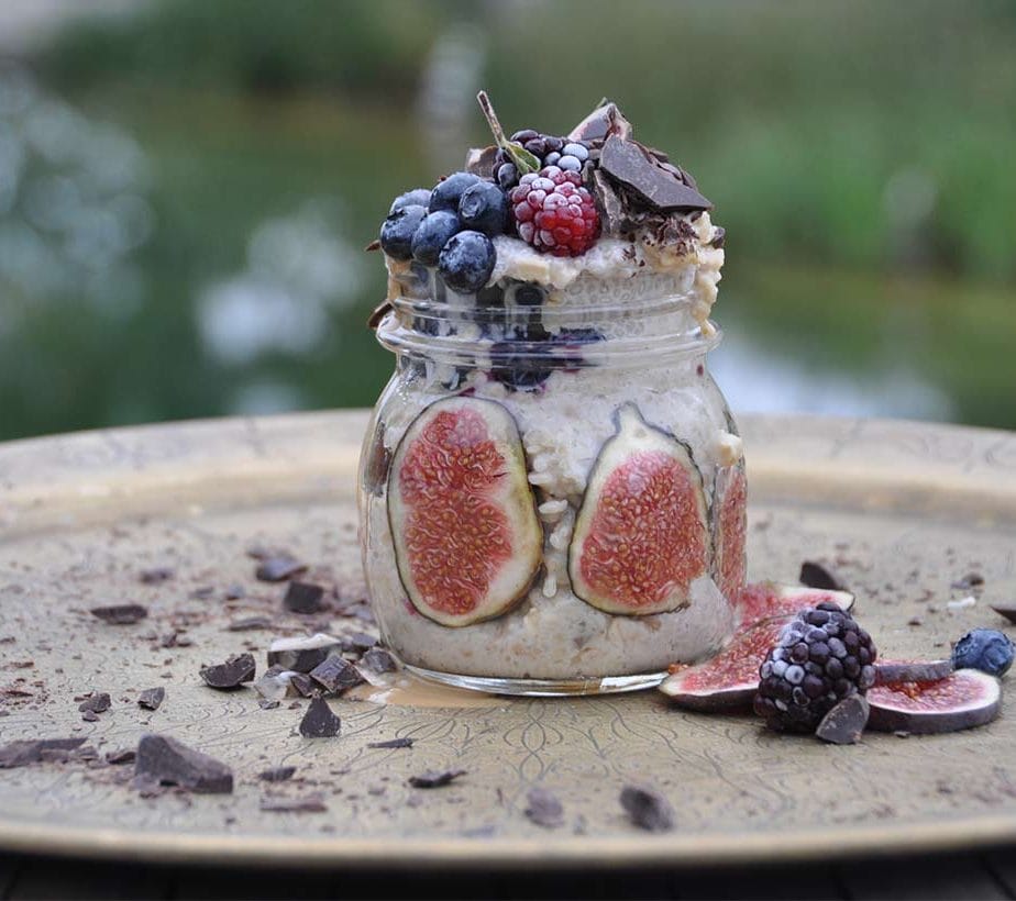 Chiapuddding, Oatmeal, Porridge, Haferbrei, Feigen, Figs, zuckerfrei, ohne Zucker