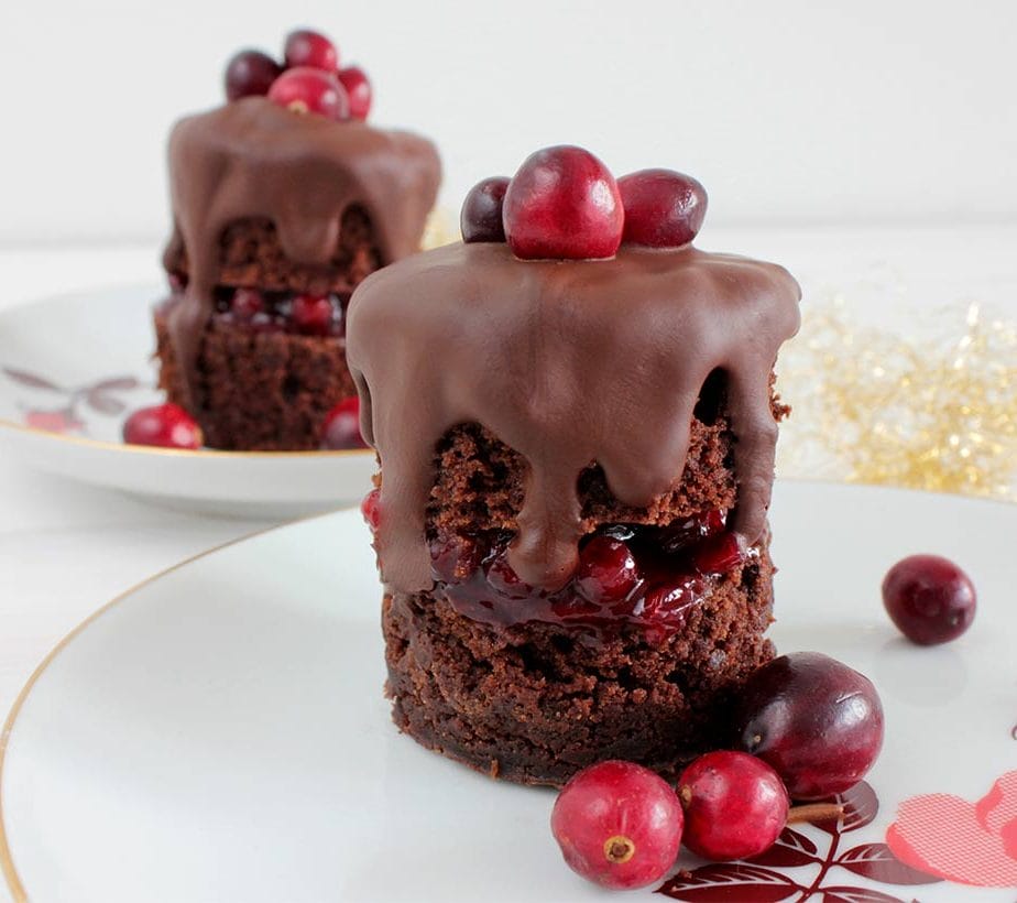 Christmas Mini Cake, Weihnachtskuchen, Mini Kuchen, Küchlein, Cranberrykuchen, Schokokuchen, Christmas Cake, Christmas Dessert, zuckerfrei, ohne Zucker, vegan