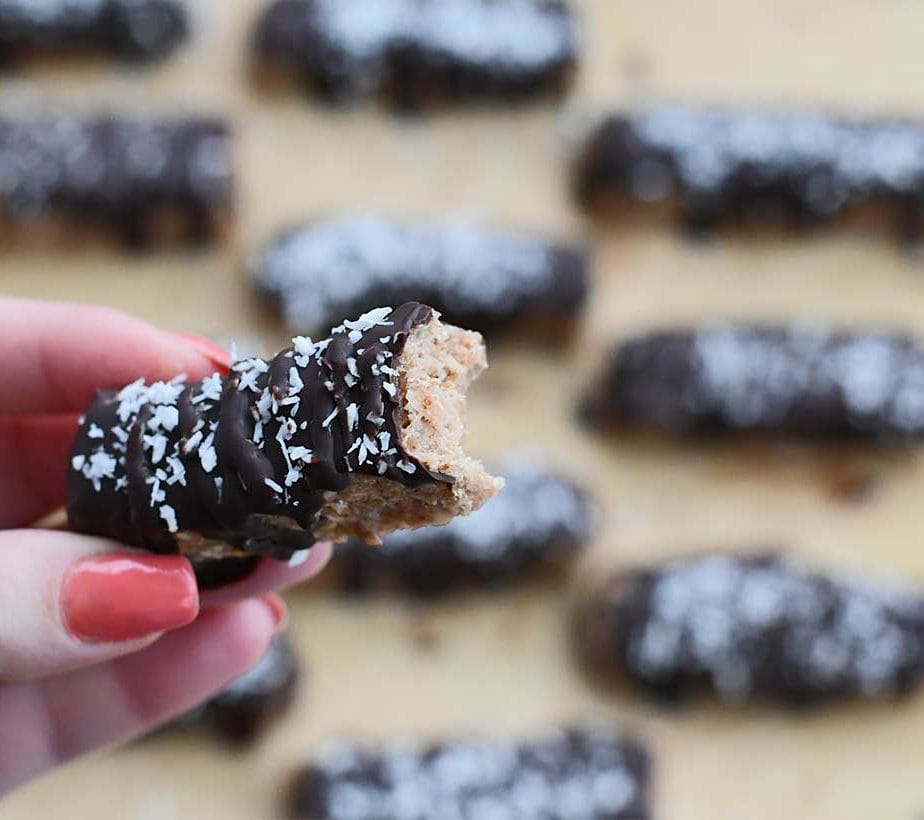 Bounty Bars, Bounty selber machen, Kokosriegel, zuckerfrei, ohne Zucker