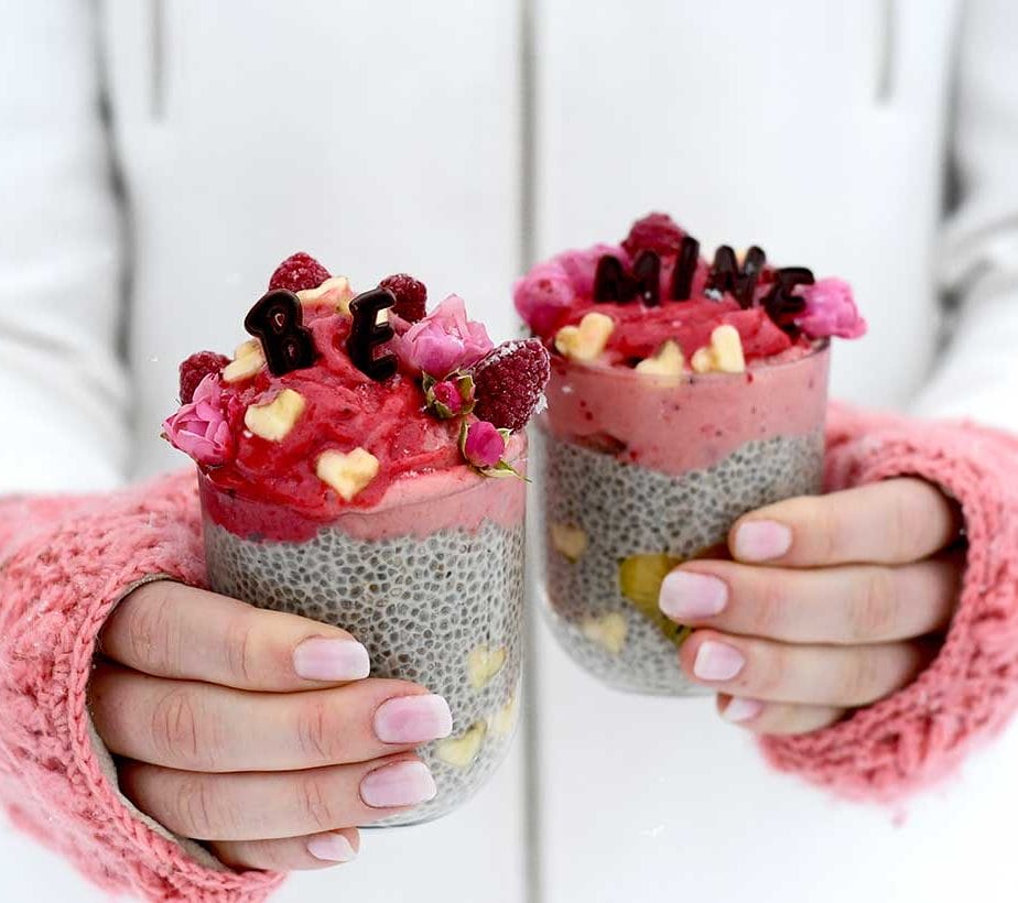 Chiadessert, Nicecream, Valentinstag Rezept, Chiapudding, zuckerfrei