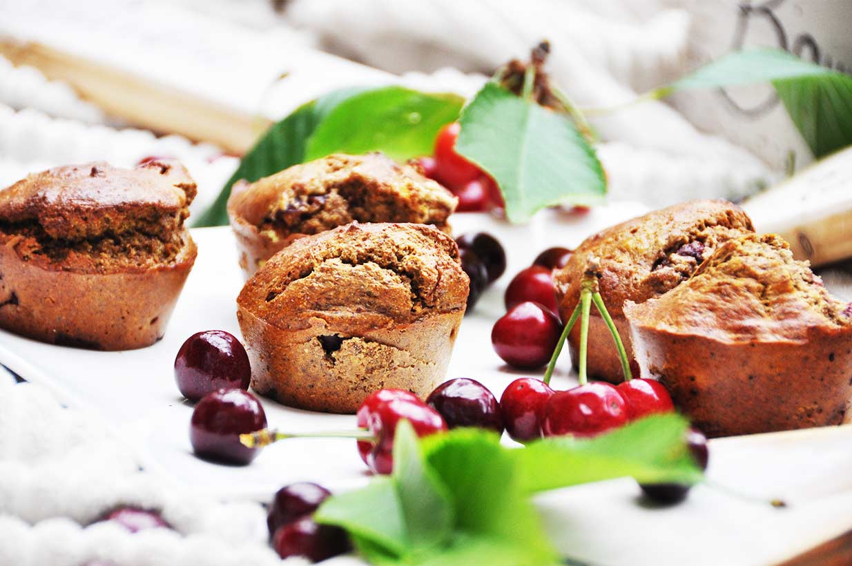 Cherry Muffins, Kirschmuffins, Kirschenmuffins, Kirschen Muffins