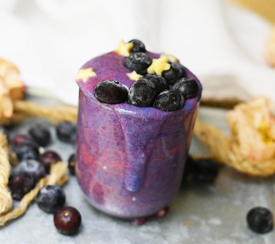 Blaubeer Smoothie, Heidelbeer Galaxy Smoothie, Heidelbeer Superfood Smoothie, Blaubeer Superfood Smoothie