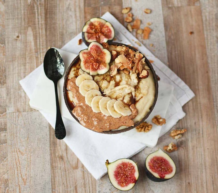 Feigenporridge, Porridge mit Feigen, Feigen-Haferbrei, Haferbrei mit Feigen