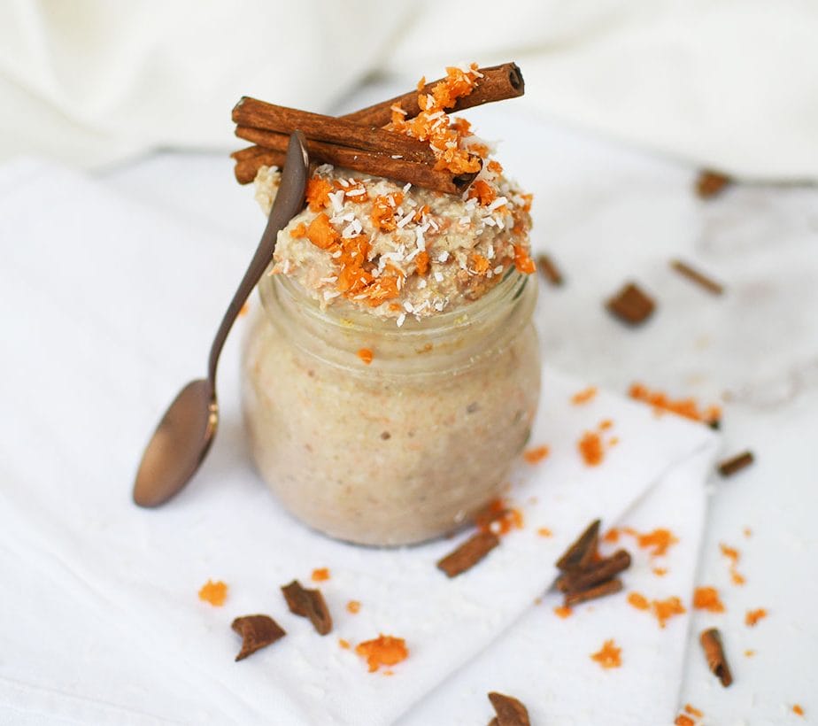 Overnight Oats, Haferflockenbrei Kokos-Karotte, Karotte-Zimt Porridge