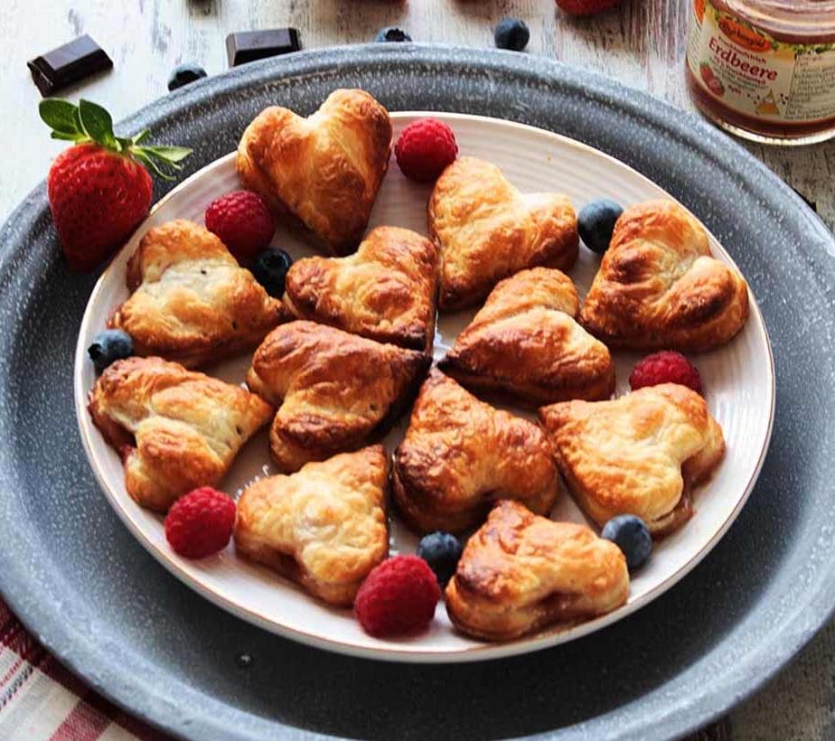 Muttertagsherzen, Muttertagsherzen mit Erdbeer