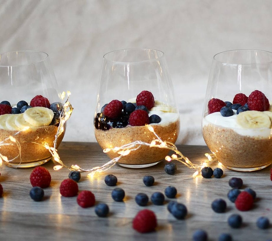 Braunhirse Dessert, Braunhirse Frühstück, Braunhirse Nachtisch, Braunhirse Brei