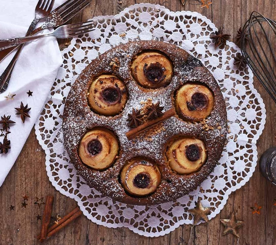 Bratapfel Kuchen gesund, Bratapfelkuchen mit Birkenzucker, Bratapfelkuchen ohne Zuckerzusatz, Bratapfelkuchen mit Xylit