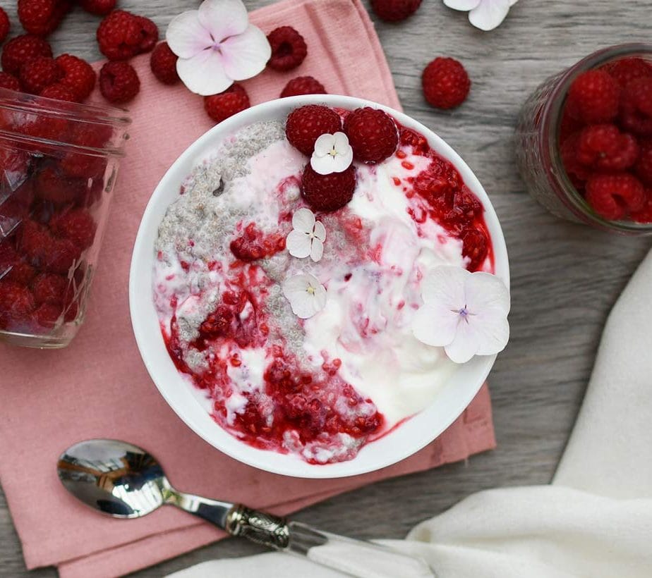 Chia Pudding ohne Zucker, Gesunder Chia Pudding, Gesunder Himbeer Chia Pudding, Himbeer Chia Pudding zuckerfrei