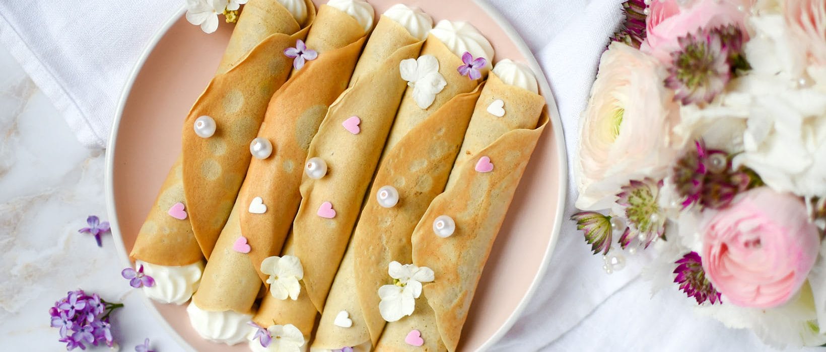 Palatschinken mit Joghurt, Joghurt Füllung, Pancakes mit Joghurt, Palatschinken mit Joghurtfüllung, Hochzeits Dessert, Dessert Hochzeit