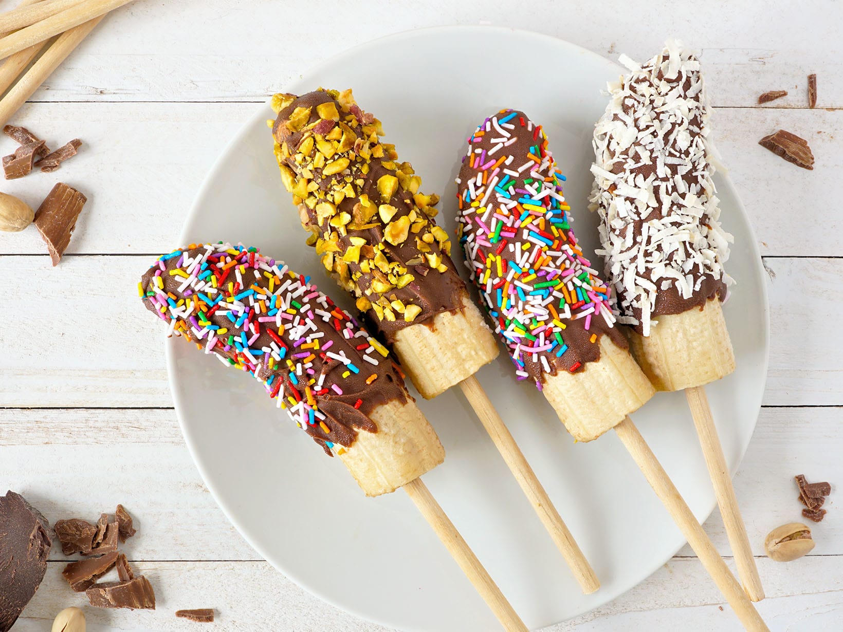 Schoko Bananen Spieße vegan - Birkengold
