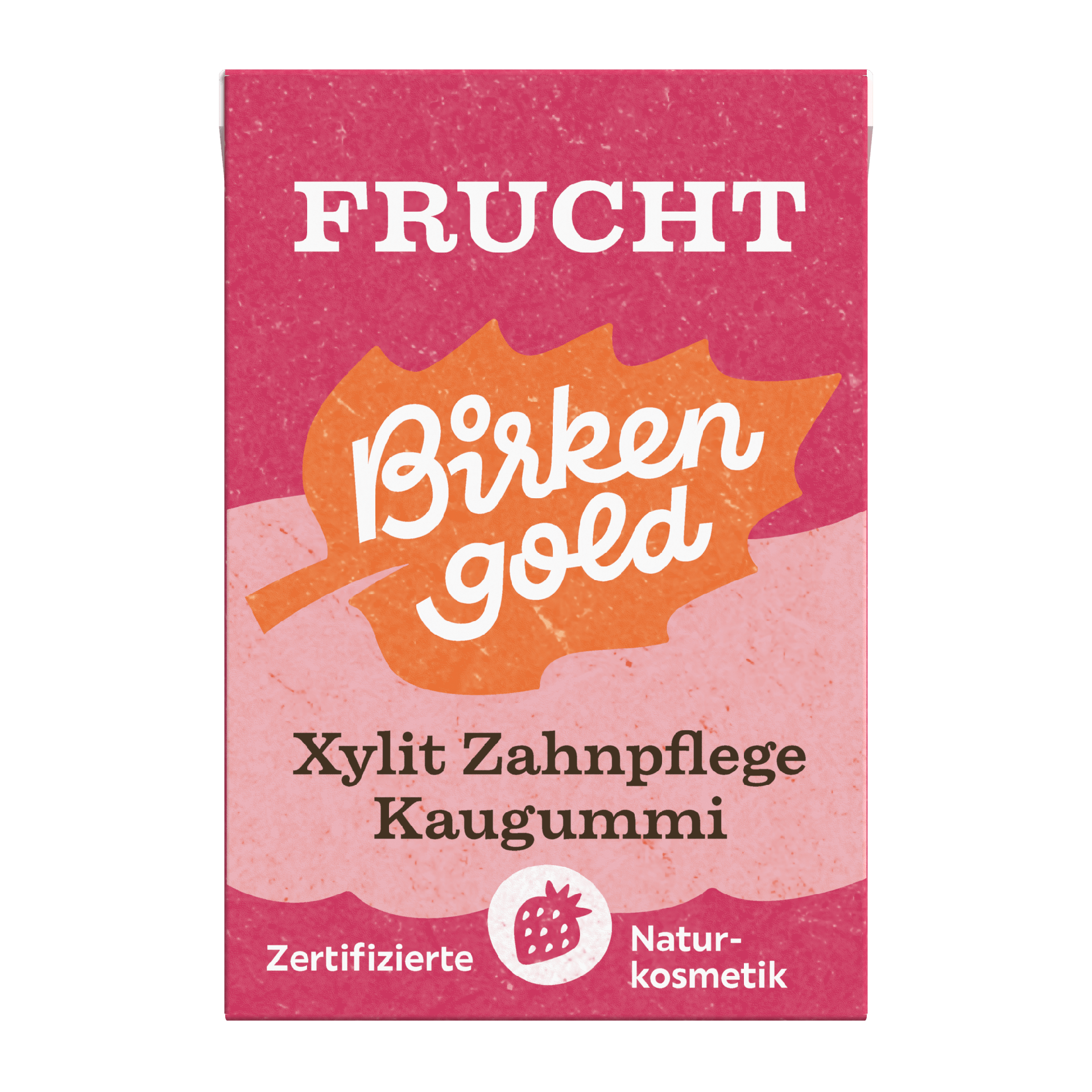 Birkengold Kaugummi Frucht 20 Stück plastikfrei Verpackung Vorderseite