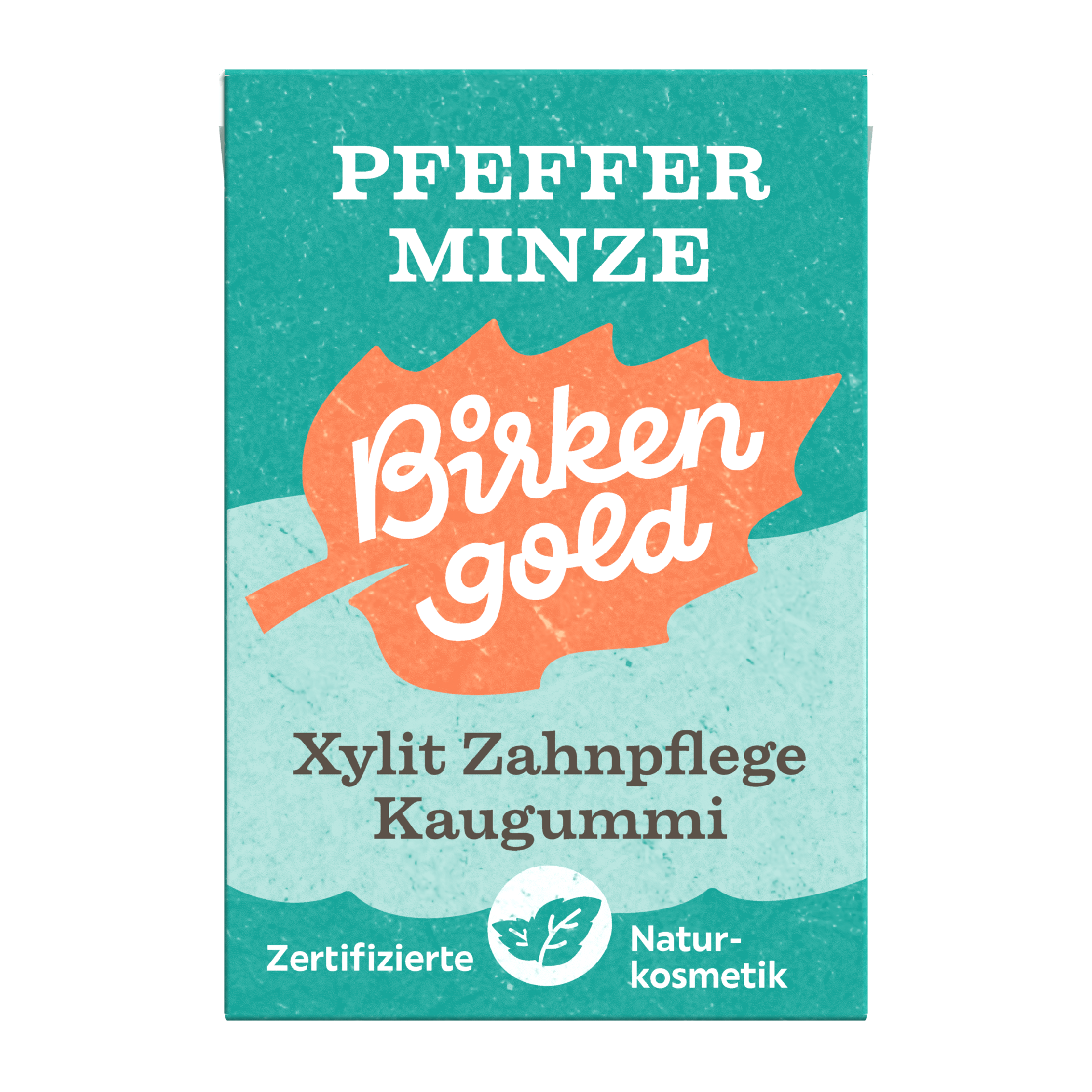 Birkengold Kaugummi Pfefferminze 20 Stück plastikfrei Verpackung Vorderseite
