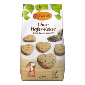 Birkengold Chia Hafer Kekse 125 g Beutel Vorderseite