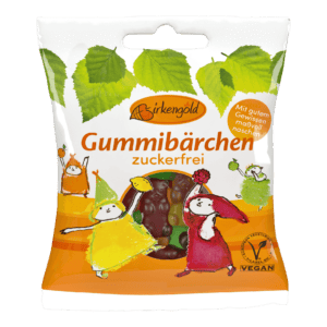 Birkengold Gummibärchen zuckerfrei 50 g Verpackung Vorderseite