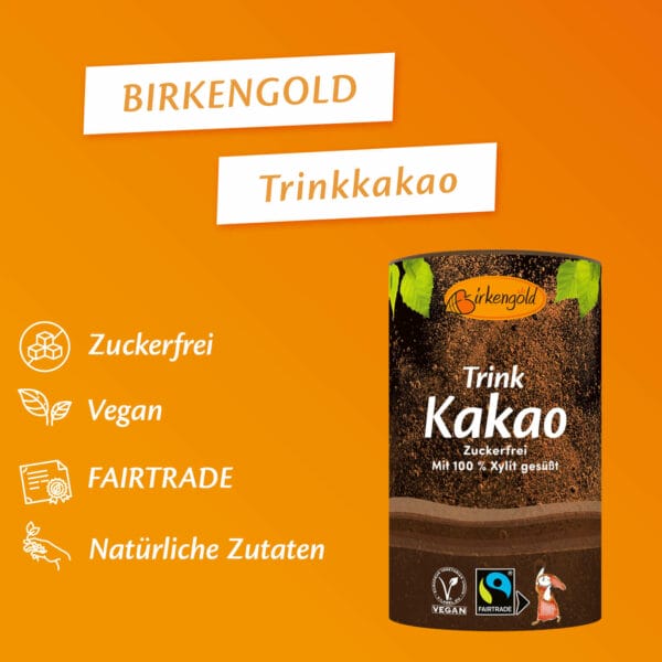 Birkengold Trink Kakao 200 g Dose Infografik