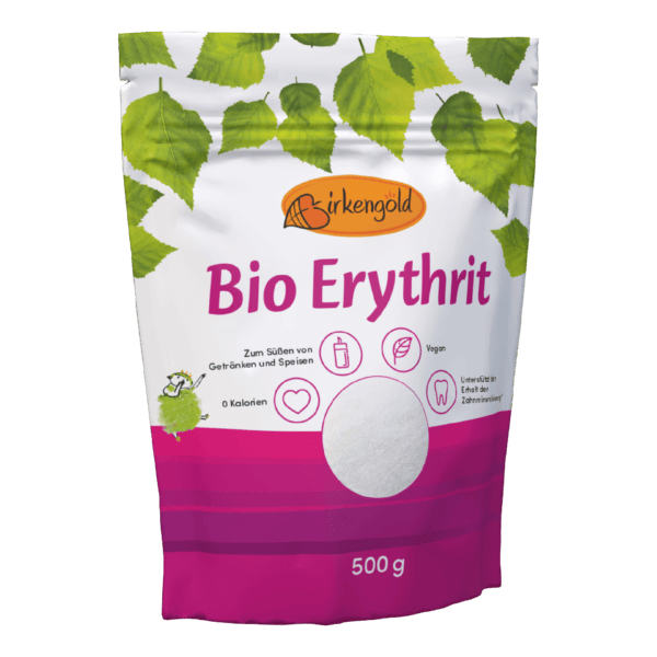 Birkengold Bio Erythrit im 500 g Beutel Perspektive