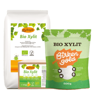 Birkengold Bio Xylit in verschiedenen Verpackungsgrößen