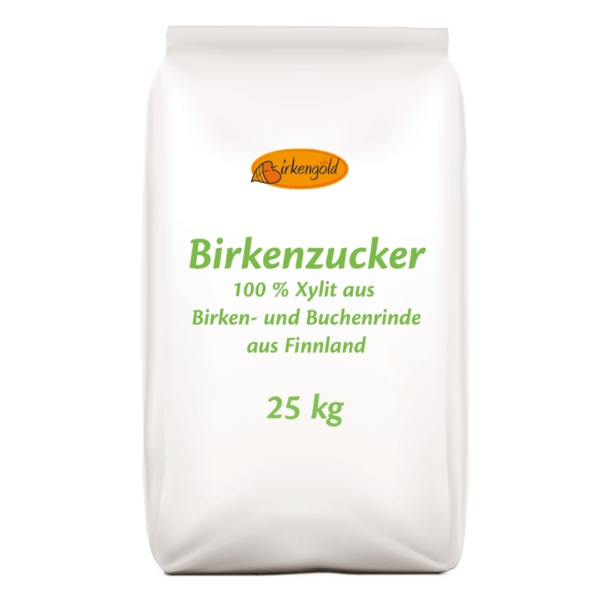 Birkengold Xylit 25 kg Sack Vorderseite