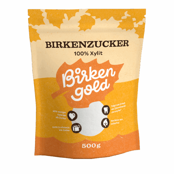 Birkenzucker 500g, 100% Xylit von Birkengold. Zuckerfreie Süße, weniger Kalorien, zahnfreundlich.