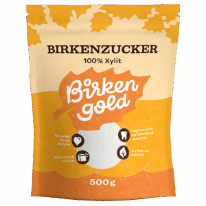 Birkenzucker BirkenGold 500g, 100% Xylit, natürlicher Zuckerersatz, zahnfreundlich, kalorienreduziert, zuckerfrei.