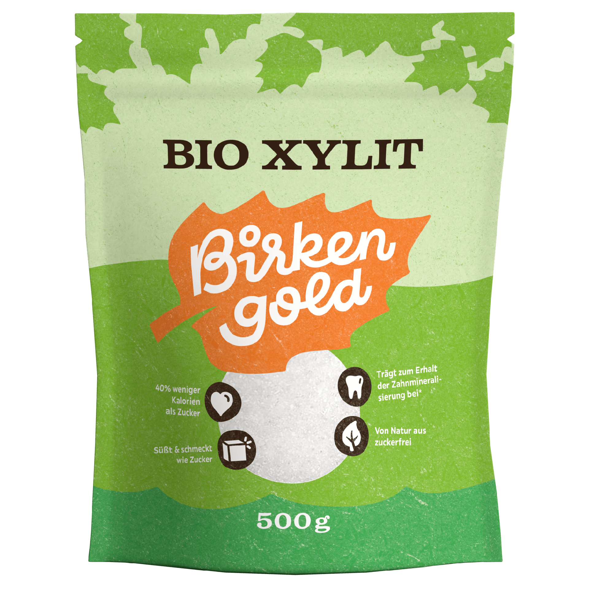 Bio Xylit Birkenzucker 500g von Birkengold, zahnfreundlich und zuckerfrei, 40% weniger Kalorien als Zucker.