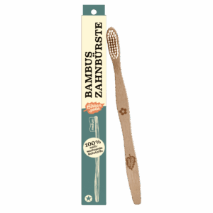 Bambuszahnbürste von Birkengold, 100% aus nachwachsenden Rohstoffen, umweltfreundlich mit Verpackung.