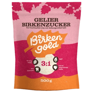 Birkenzucker Geliermittel 500g, vegan, ohne Zuckerzusatz, optimal für Fruchtaufstriche mit Xylit, Birkengold.