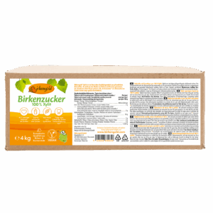 Birkenzucker von Birkengold, 4 kg Packung. Natürlicher Zuckerersatz, vegan und aus Birken- & Buchenrinde.
